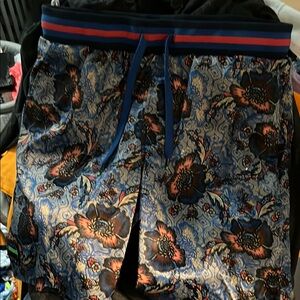 Floral Athletic Shorts - Blue